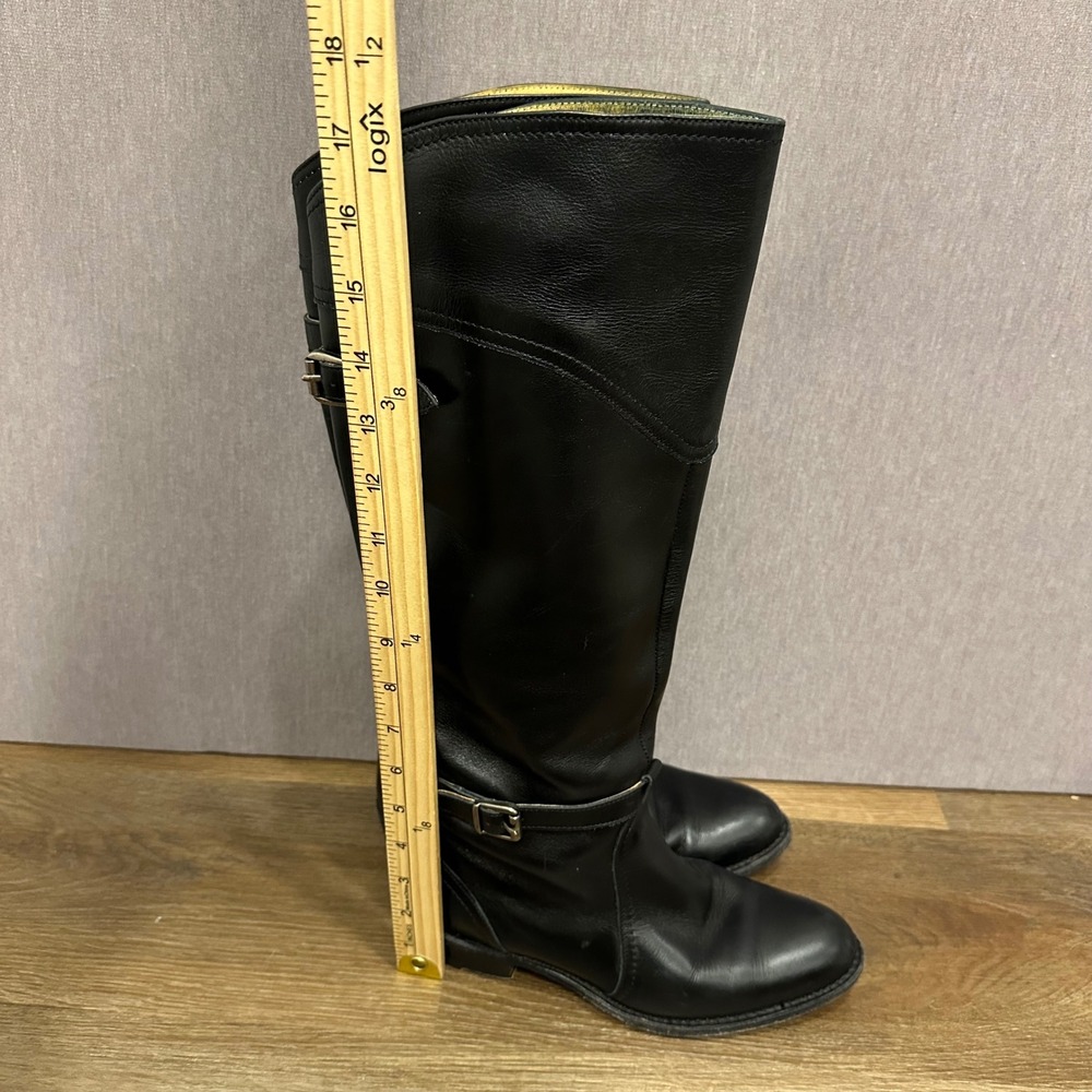 FRYE Women Black Leather Riding Boots‎ Genuine Goodyear Welt Size 6.5 READ - Picture 12 of 13